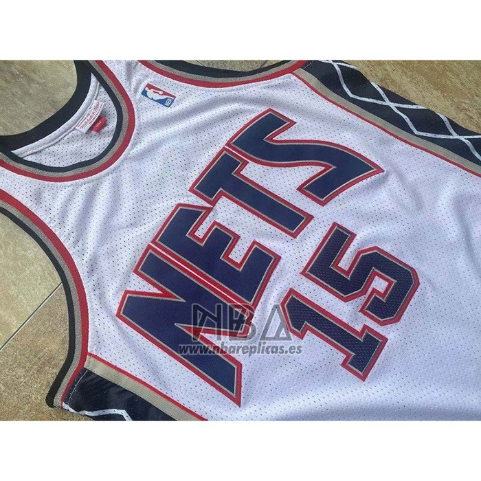 Camiseta Brooklyn Nets Vince Carter NO 15 Mitchell & Ness 2006-07 Blanco